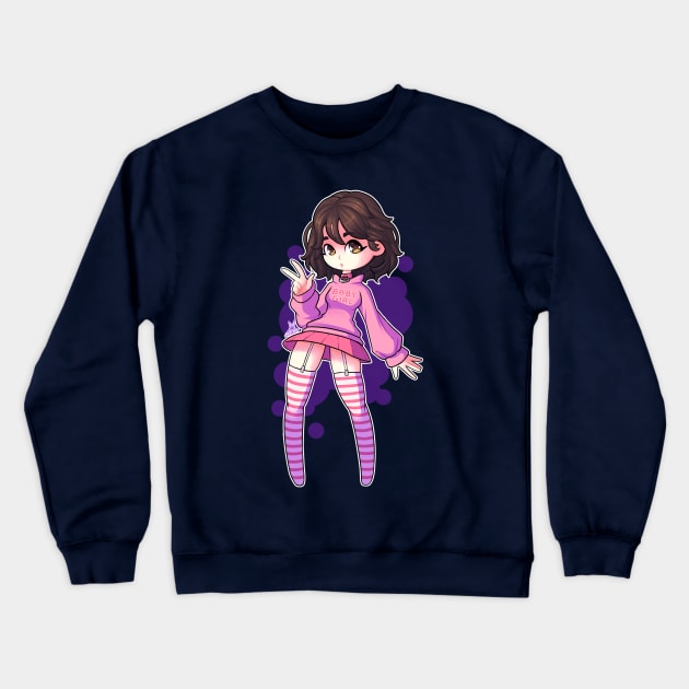 Yes Daddy Kawaii Girl Crewneck Sweatshirt by Chrivart